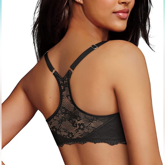 Maidenform Women's One Fab Fit Full Coverage Lace T-Back Bra 34C Black - Picture 1 of 4